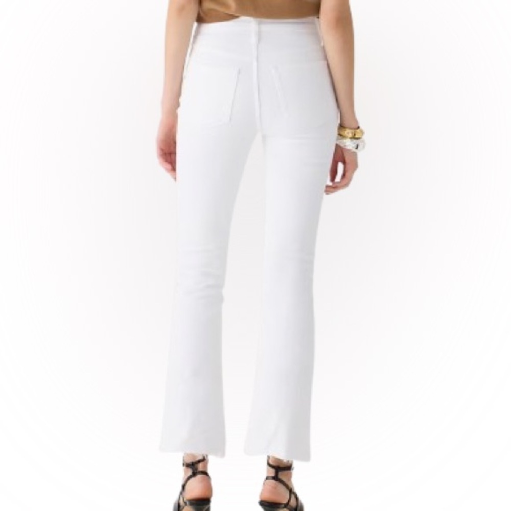 J. Crew white 9” Billie demi boot crop jeans with frayed hem size 28 - Picture 2 of 9